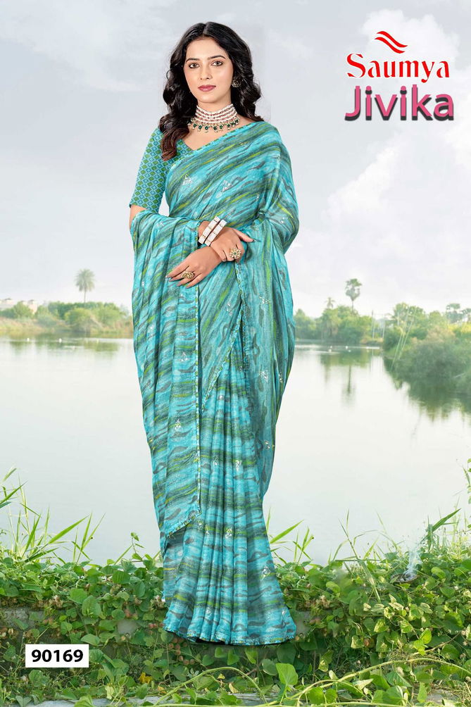 Jivika By Saumya Moss Rimzim Printed Sarees Wholesale Shop In Surat